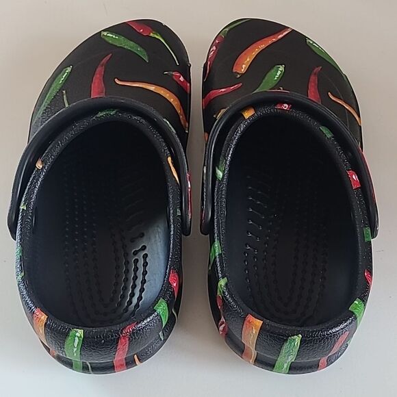 Crocs At Work Bistro Graphic Black Multi Colored Peppers Work Clogs Mules Size 6 - Picture 5 of 16